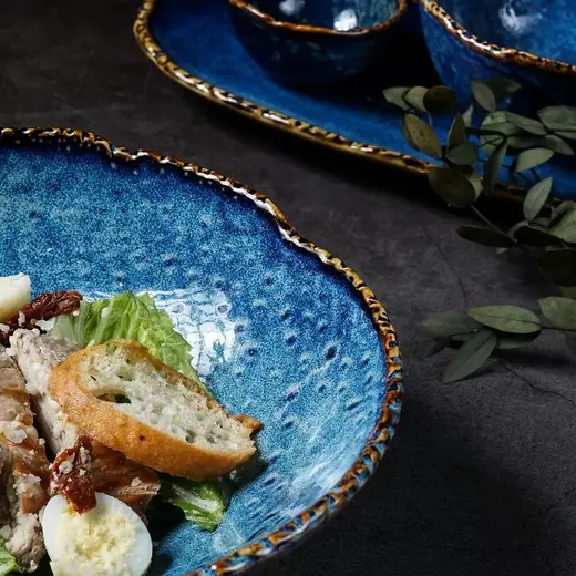 Салатник овальный P.L. Proff Cuisine Aqua Blue 1150 мл 26*20,5 см h7,1 см