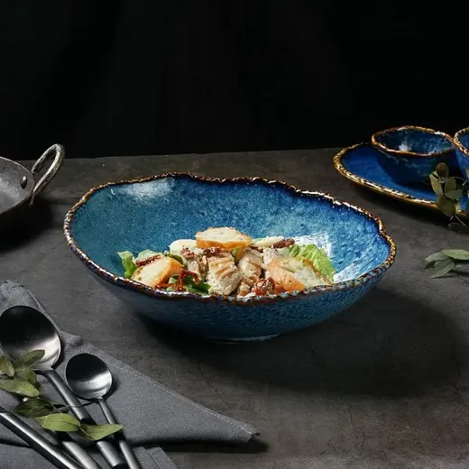 Салатник овальный P.L. Proff Cuisine Aqua Blue 1150 мл 26*20,5 см h7,1 см