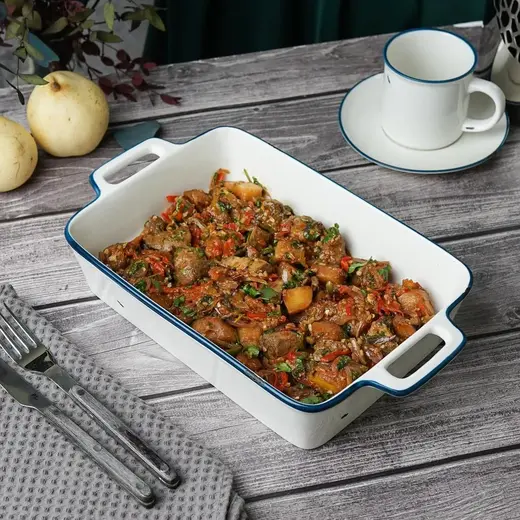 Блюдо прямоугольное с ручками P.L. Proff Cuisine Bakery Fusion 34*20 см h6,6 см 2290 мл