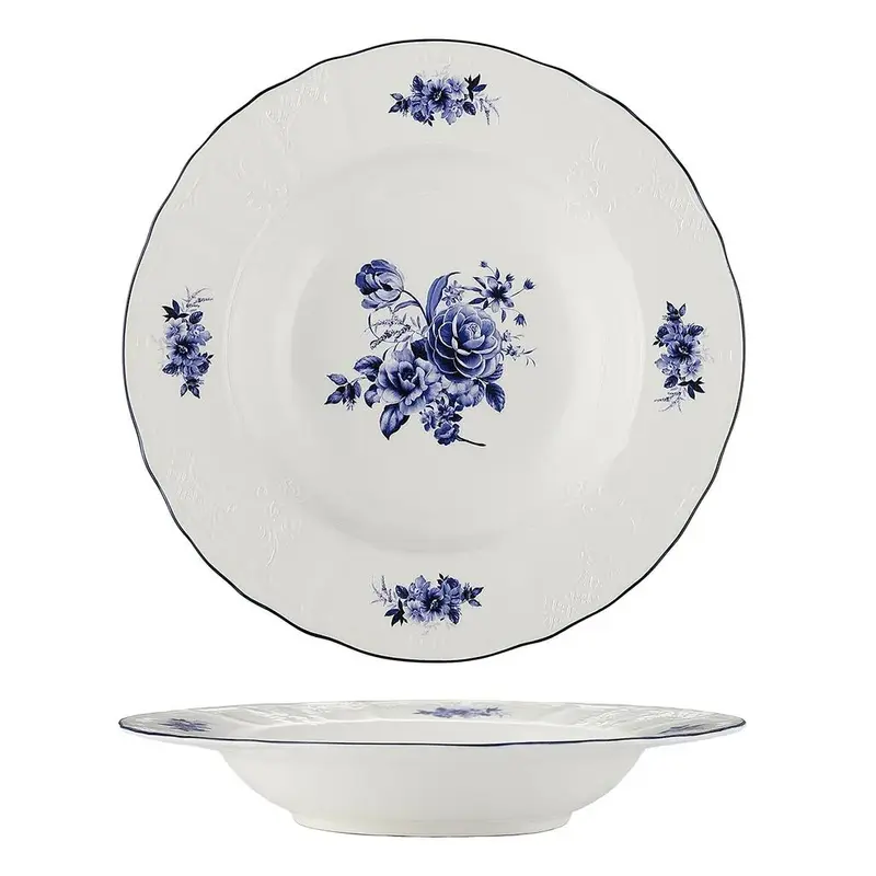 Тарелка глубокая P.L. Proff Cuisine Blue Flower 300 мл d 23 см h4 см