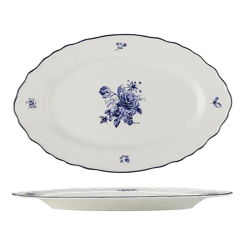 Блюдо овальное P.L. Proff Cuisine Blue Flower 30,6*19,4*2,3 см