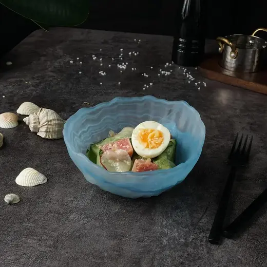 Салатник P.L. Proff Cuisine Blue Sunset матовое стекло 500 мл d 15 см h7 см