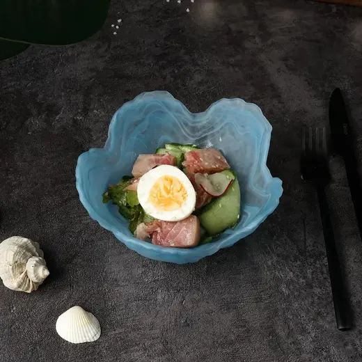 Салатник P.L. Proff Cuisine Blue Sunset звезда матовое стекло 250 мл d 16 см h7,5 см
