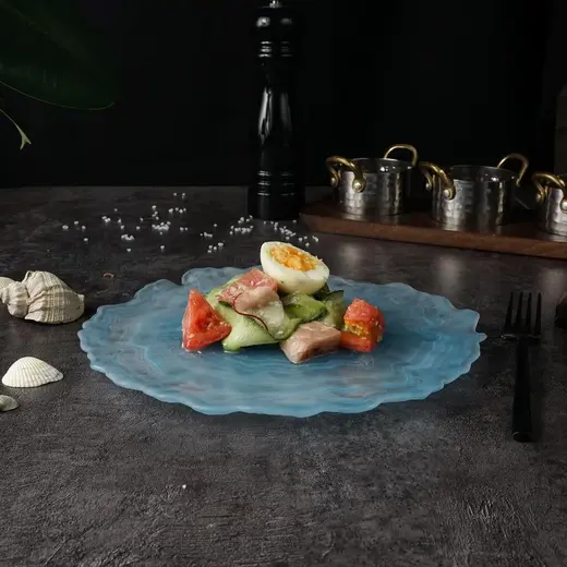 Тарелка P.L. Proff Cuisine Blue Sunset матовое стекло d 27 см h2 см
