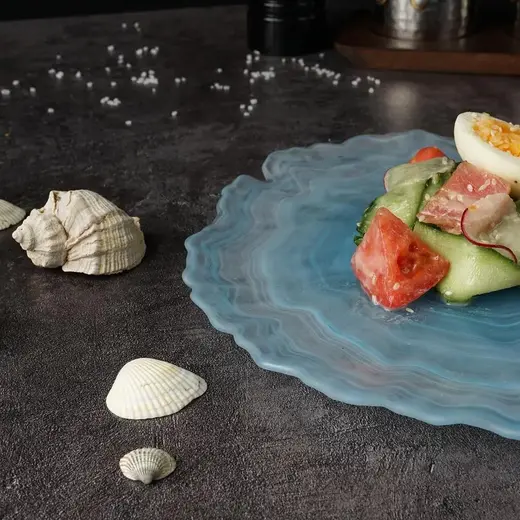 Тарелка P.L. Proff Cuisine Blue Sunset матовое стекло d 27 см h2 см