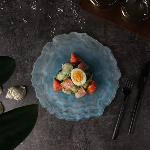 Тарелка P.L. Proff Cuisine Blue Sunset матовое стекло d 27 см h2 см