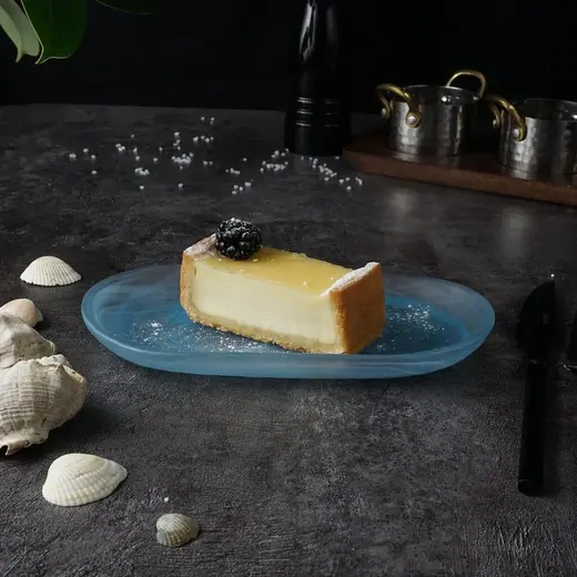 Блюдо овальное P.L. Proff Cuisine Blue Sunset матовое стекло 21*11,5*2 см