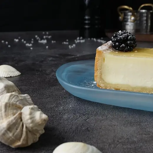 Блюдо овальное P.L. Proff Cuisine Blue Sunset матовое стекло 21*11,5*2 см