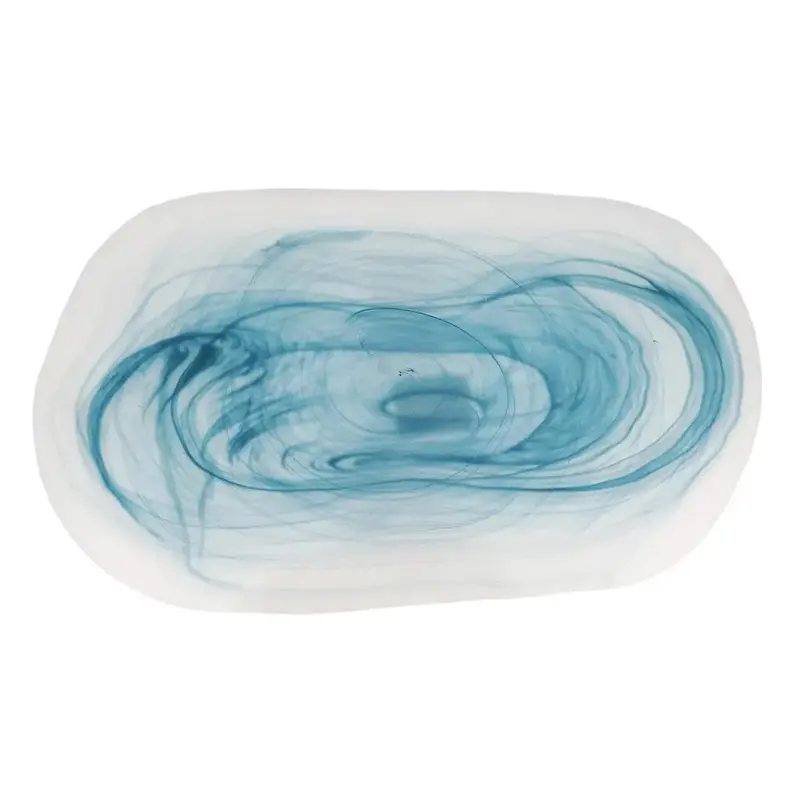 Блюдо овальное P.L. Proff Cuisine Blue Sunset матовое стекло 21*11,5*2 см