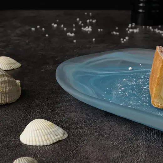 Блюдо овальное P.L. Proff Cuisine Blue Sunset матовое стекло 28*15*2 см