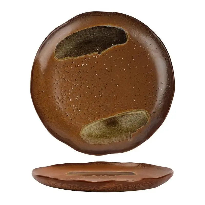 Тарелка P.L. Proff Cuisine Dark Brown Crumbs Stone Frutti di Mare 22,5 см h2,1 см