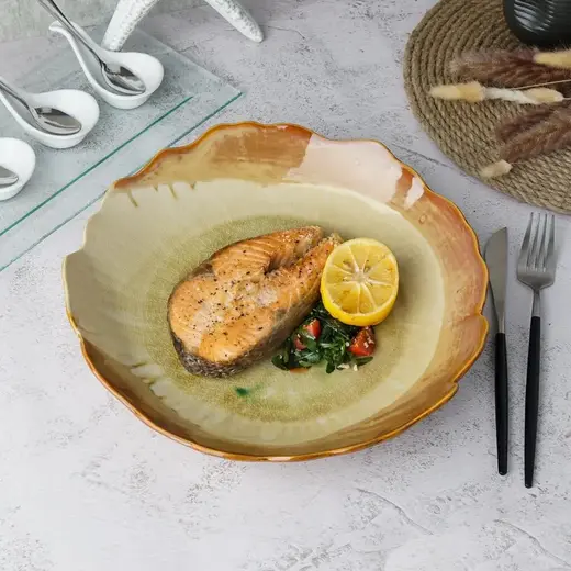 Салатник P.L. Proff Cuisine Light Brown Crush Spots Frutti di Mare 1275 мл d 29,1 см h5,6 см