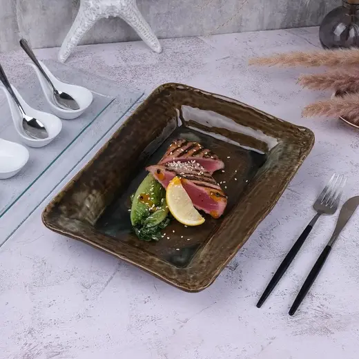 Блюдо прямоугольное P.L. Proff Cuisine Light Brown Frutti di Mare 31*21,5 см h4,8 см 600 мл