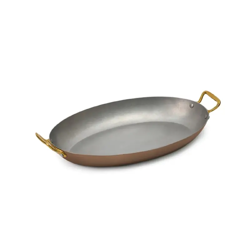 Gibco Сковорода овальная 35х23 см "Эллис", матовая нержавеющая сталь с медным покрытием снаружи