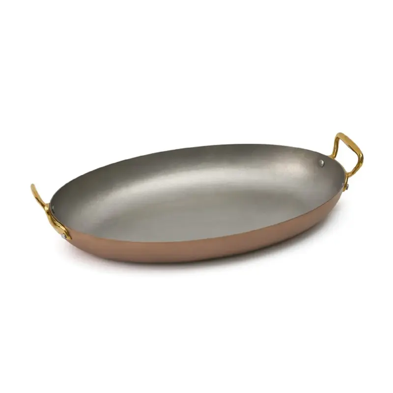 Gibco Сковорода овальная 40х26 см "Эллис", матовая нержавеющая сталь с медным покрытием снаружи