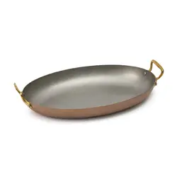 Gibco Сковорода овальная 40х26 см "Эллис", матовая нержавеющая сталь с медным покрытием снаружи