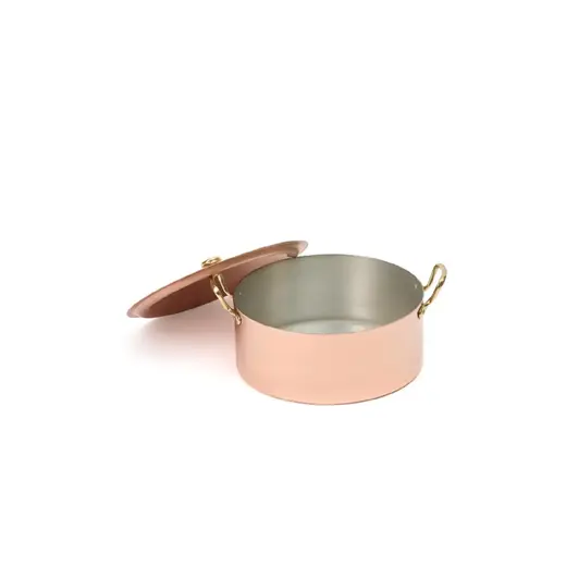 Gibco Кастрюля с крышкой 2,5 л "Купер плюс", медная, полированная, с лужением внутри, 20х8,5 см