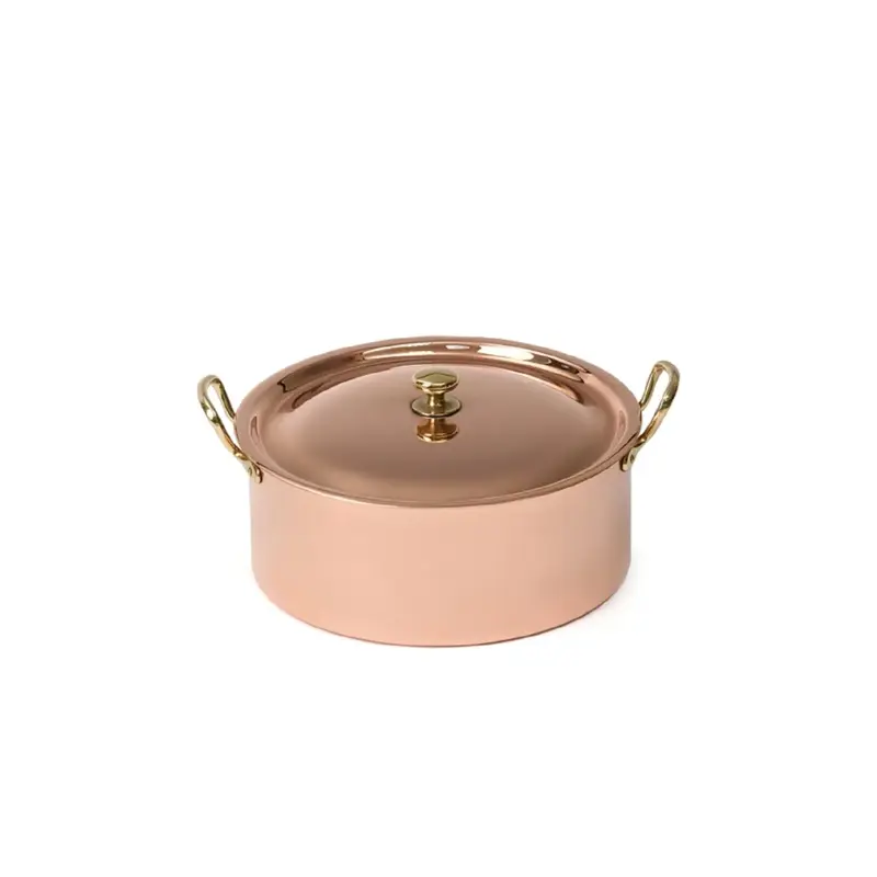 Gibco Кастрюля с крышкой 2,5 л "Купер плюс", медная, полированная, с лужением внутри, 20х8,5 см