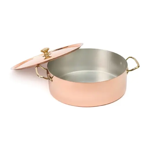 Gibco Кастрюля с крышкой 7 л "Купер плюс", медная, полированная, с лужением внутри, 30х10 см