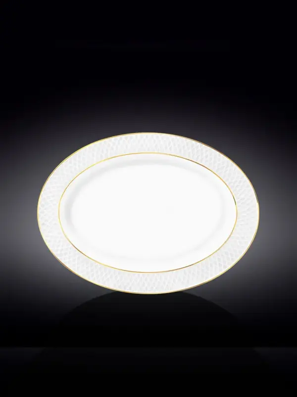 Блюдо овальное с золотом, Wilmax, Diamond, 35х25 см