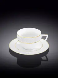 Чашка чайная и блюдце с золотом, Wilmax, Diamond, 240 мл