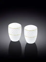 Набор солонка и перечница с золотом, Wilmax, Diamond, 2 предмета