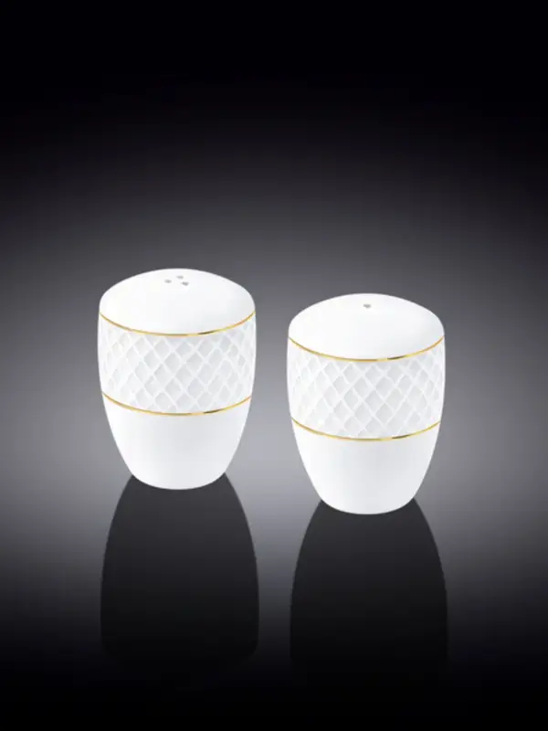 Набор солонка и перечница с золотом, Wilmax, Diamond, 2 предмета