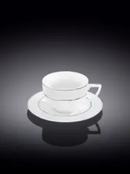 Чашка кофейная и блюдце с платиной, Wilmax, Diamond, 90 мл