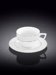 Чашка чайная и блюдце с платиной, Wilmax, Diamond, 240 мл