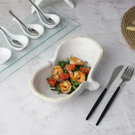 Салатник P.L. Proff Cuisine Gray Shell Frutti di Mare 325 мл 24,5*16 см h7 см
