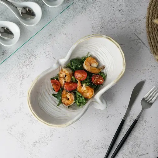 Салатник P.L. Proff Cuisine Gray Shell Frutti di Mare 325 мл 24,5*16 см h7 см