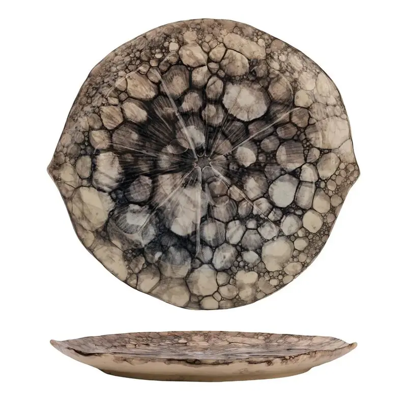 Блюдо для подачи 30,5*28,7 см h3,3 см Pebbles Clear Ice Dark Gray Frutti di Mare P.L.