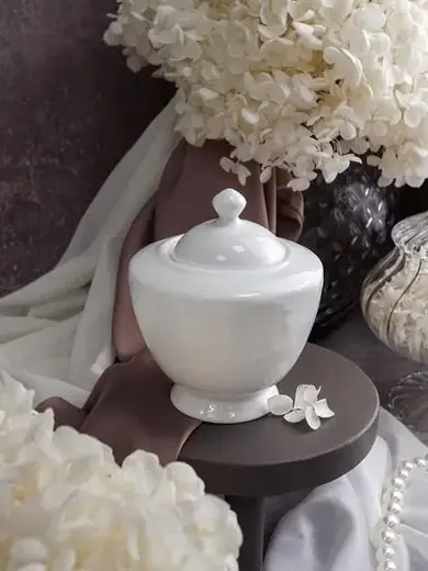 Сахарница с крышкой, Casa di Fortuna, Grazia, 350 мл, d 10,2 см h 12,5 см