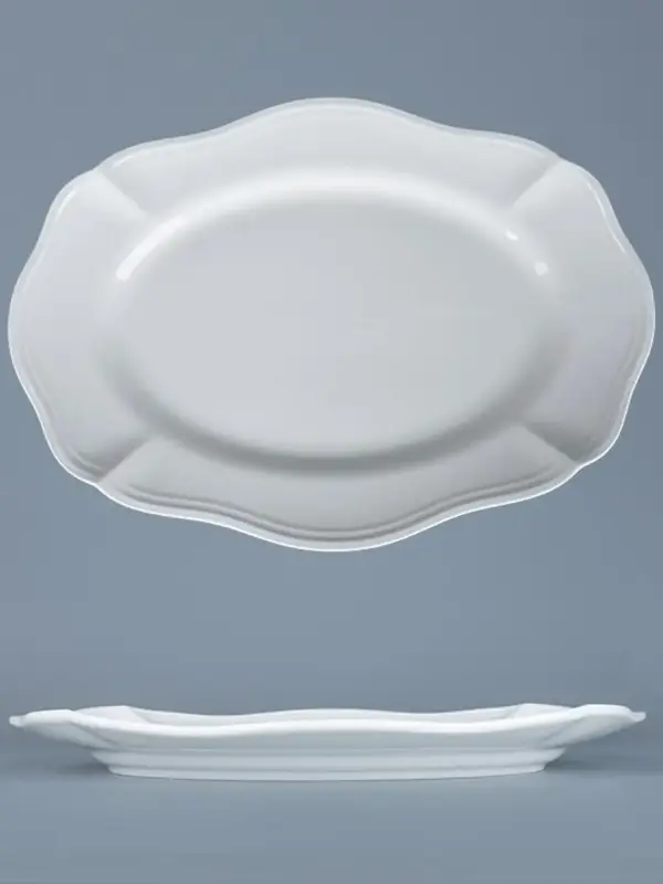 Блюдо овальное, Casa di Fortuna, Grazia с деколью Цветы, 32.5x23 см, h 3 см