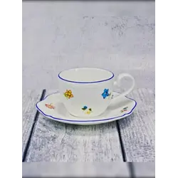 Блюдце, Casa di Fortuna, Grazia с деколью Цветы, d 16 см