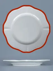 Тарелка мелкая, Casa di Fortuna, Grazia с красным кантом, d 25.5 см, h 2.2 см