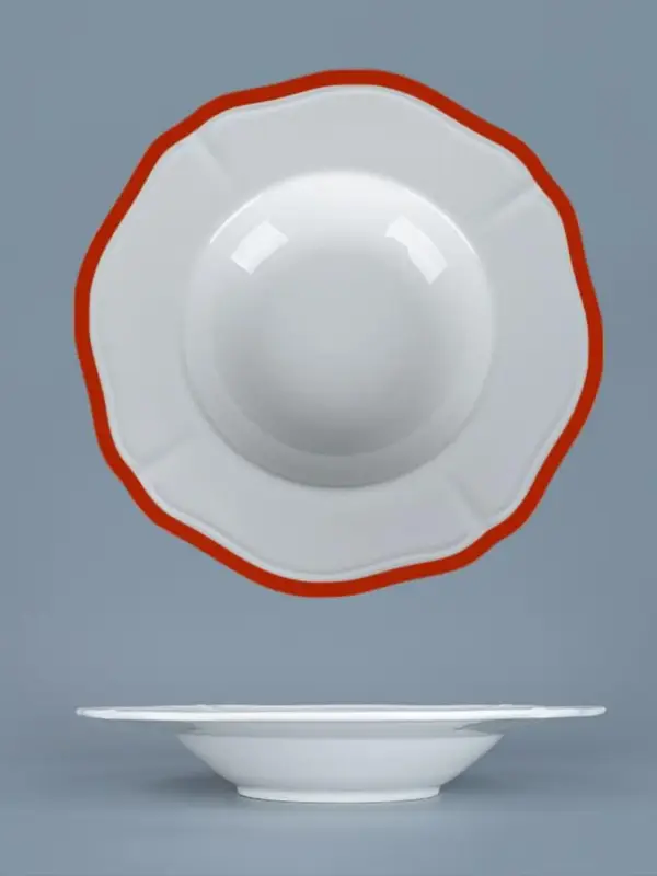 Тарелка глубокая/для пасты, Casa di Fortuna, Grazia с красным кантом, 280 мл