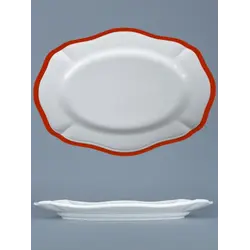 Блюдо овальное, Casa di Fortuna, Grazia с красным кантом, 32.5x23 см, h 3 см