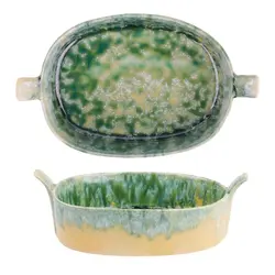 Блюдо для подачи с ручками P.L. Proff Cuisine Green Frutti di Mare  19,5*11,2 см h4,4 см 450 мл