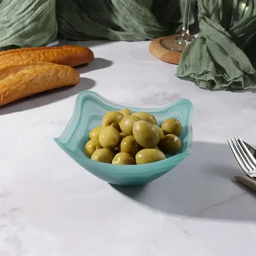 Салатник P.L. Proff Cuisine Green Sky 300 мл 14*14 см h7 см матовое стекло