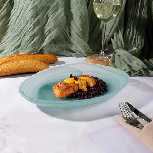 Тарелка овальная P.L. Proff Cuisine Green Sky 28*21*4,4 см
