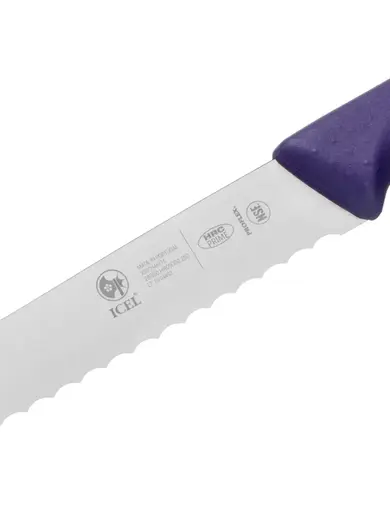 Нож для хлеба, Icel, HoReCa, 250/375 мм, Фиолетовая антибактериальная ручка