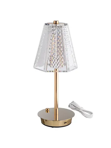Лампа настольная, MGline, LED CRYSTAL, 15x32 см, 3 цвета, сенсорная регулировка яркости