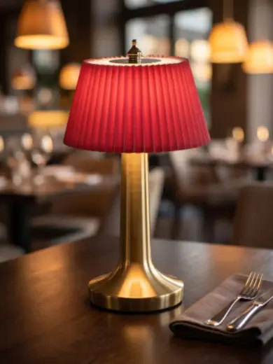 Лампа настольная, MGline, LED PINE, 13.5x26.5 см, 3 цвета, сенсорная регулировка яркости, Красный