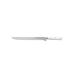 Нож для тонкой нарезки мяса, COMAS, Marble, 26 см, L 38,5 см, нерж. сталь / АБС-пластик, цвет ручки белый