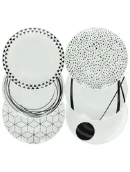 Набор посуды, Tognana, Metropolis Graphic, тарелки d=27х20х19,5см (18 шт)