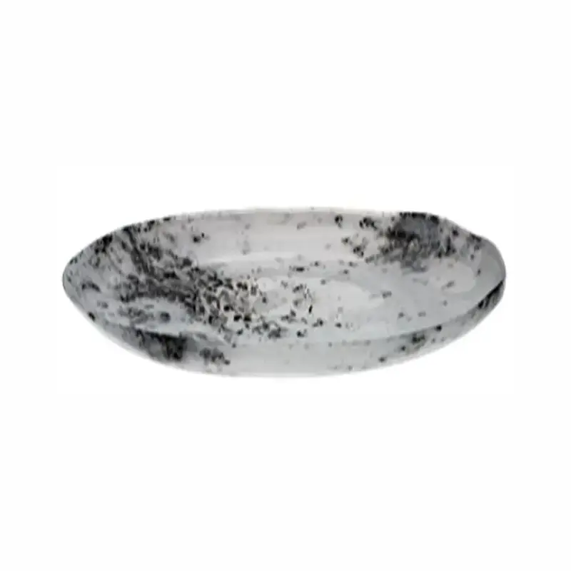 Блюдо, ArdaCam, Amorf, белое с черными вкраплениями, d 40.8 см, h 7.2 см