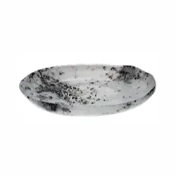 Блюдо, ArdaCam, Amorf, белое с черными вкраплениями, d 40.8 см, h 7.2 см