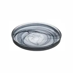 Тарелка, ArdaCam, Asos, бело-черная, d 15.5 см, h 2 см