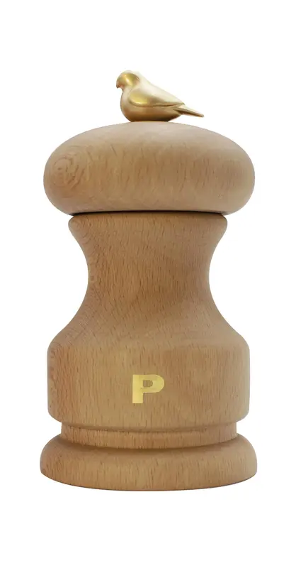 Мельница для перца Bisetti Bird 11 см бук светлое дерево с птичкой 